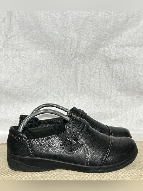 Clarks Shoes - Clarks Womens Black Leather Cheyn Madi Casual Slip On Flats Loafers Shoes SZ 8W